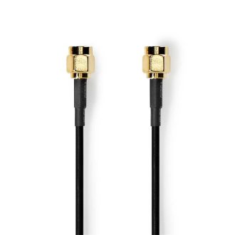   Nedis CSGL02000BK20 SMA kábel, aranyozott, 50 Ohm, árnyékolt,  2m