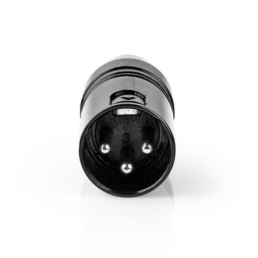 NEDIS COTP15930BK XLR adapter, XLR 3 tűs dugó, RCA nő,  Nikkelezett, Egyenes, Fém, Fekete , 1 db