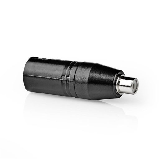 NEDIS COTP15930BK XLR adapter, XLR 3 tűs dugó, RCA nő,  Nikkelezett, Egyenes, Fém, Fekete , 1 db