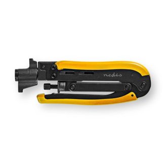   Nedis CSGG49530YE antennkábel kompresszíós fogó, fekete/sárga, ABS, acél,
