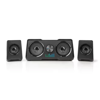   Nedis GSPR21022BK gamer hangszóró készlet, csatornák: 2.2, USB tápellátás, 3,5 mm jack, 48 W, LED, hangerőszabályozó