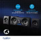 Nedis GSPR21022BK gamer hangszóró készlet, csatornák: 2.2, USB tápellátás, 3,5 mm jack, 48 W, LED, hangerőszabályozó