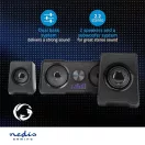 Nedis GSPR21022BK gamer hangszóró készlet, csatornák: 2.2, USB tápellátás, 3,5 mm jack, 48 W, LED, hangerőszabályozó