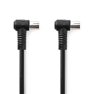   Nedis CSGL40120BK15 koax kábel, IEC (koax) férfi, IEC (koax) női, Nikkelezett,  120 dB, 75 Ohm,  Quad Shielded,  1,5m