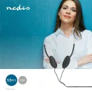 Nedis HPWD1101BK vezetékes fejhallgató, 3,5 mm sztereo jack, 1,2 m