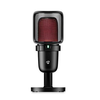   NEDIS GSMIC210BK RGB streaming asztali mikrofon, Használható: Asztali / Notebook, USB Type-A,  Be/Ki kapcsoló, szűrő