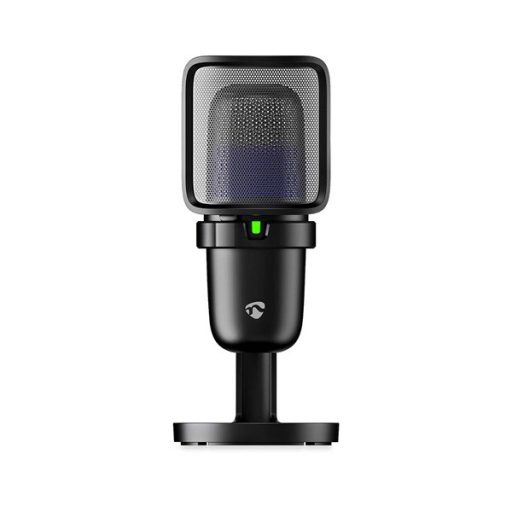 NEDIS GSMIC210BK RGB streaming asztali mikrofon, Használható: Asztali / Notebook, USB Type-A,  Be/Ki kapcsoló, szűrő