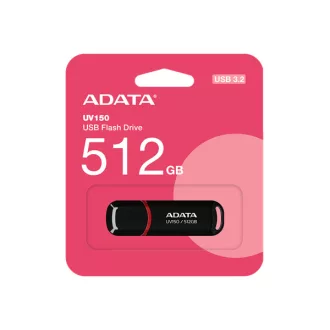 ADATA Pendrive 512GB, UV150 USB 3.2, Fekete
