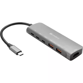 SANDBERG USB-C Dokkoló HDMI + 2xUSB-A + 2xUSB-C + PD100W