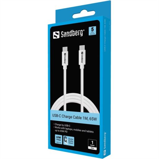 SANDBERG USB-C tartozék, USB-C Charge Cable 1M, 65W