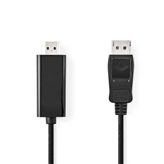   Nedis CCGL37100BK10 Displayport dugó - HDMI dugó kábel 1080p, 1m