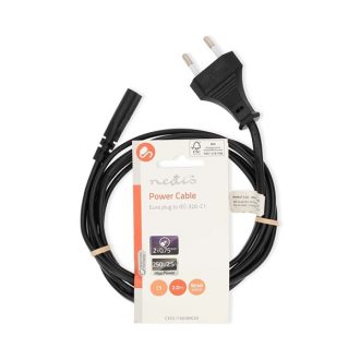  Nedis CEGL11060BK20 borotva táp kábel IEC-320-C1, 2 x 0.75 mm˛, hossz 2m