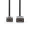 Nedis ultra HD HDMI hosszabbító (toldó) kábel CVGL34096BK10, HDMI dugó - aljzat, 4K@60Hz, ARC, 10,2 Gbps, 1 m