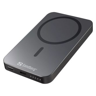  SANDBERG Hordozható akkumulátor, Mag Wireless Powerbank 5000 ALU