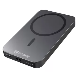   SANDBERG Hordozható akkumulátor, Mag Wireless Powerbank 5000 ALU