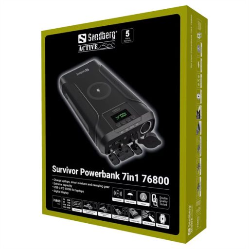 SANDBERG Hordozható akkumulátor, Survivor Powerbank 7 az 1-ben 76800