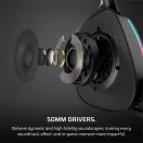 CORSAIR Vezeték Nélküli Headset, VOID v2 Wireless Gaming Headset, Dolby Atmos, carbon