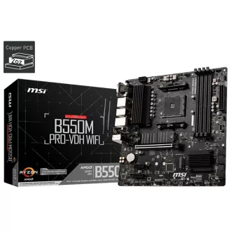 MSI Alaplap AM4 B550M PRO-VDH WIFI AMD B550M, mATX