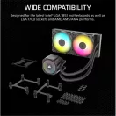 CORSAIR CPU hűtő NAUTILUS 240 RS ARGB Liquid CPU Cooler (vízhűtés), 2 Ventilátoros, LGA1851 támogatással, fekete