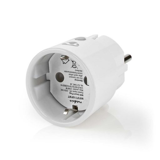 Nedis okos konektor WIFIP110FWT, Wi-Fi | IP21 | Teljesítménymérő | 2500 W | Dugó földelt érintkezővel