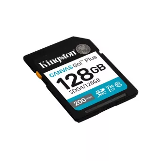   KINGSTON Memóriakártya SDXC 128GB Canvas Go Plus Gen4 200R C10 UHS-I U3 V30