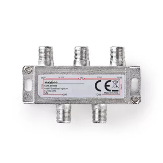   Nedis F elosztó 1-be - 4-ki, 5 - 2400 MHz | 6,5 dB, SSPL410ME