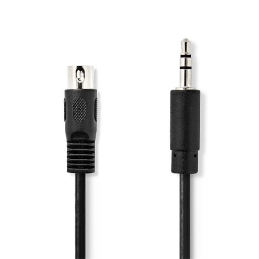Nedis CAGL20100BK10 audio kábel 5p DIN dugó - 3,5mm szereo jack dugó, hossz 1m