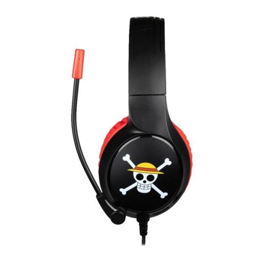 KONIX - ONE PIECE 2.0 Fejhallgató Vezetékes Gaming Stereo, Mikrofon, Fekete-Piros