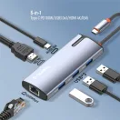 COLORWAY USB-elosztó (dokkolóállomás) CW-HUB02, USB-C 6-B-1 Type C PD 100W/USB3.0?3/HDMI 4?/RJ45