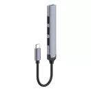 COLORWAY USB-elosztó CW-HUB04, USB-C 4-B-1 USB2.0X3/USB3.0