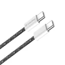 COLORWAY Kábel Type-C CW-CBPDCC061-BK, fonott pamut, PD Fast Charging 60W, 3,0A 1M fekete