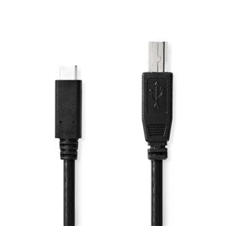   Nedis CCGB60650BK20 USB-C dugó - USB- B dugó (USB C - USB B) kábel, 480 Mbps, 2m