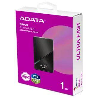 ADATA SSD Külső USB 3.2 1TB SE920 Elite, USB4, Fekete