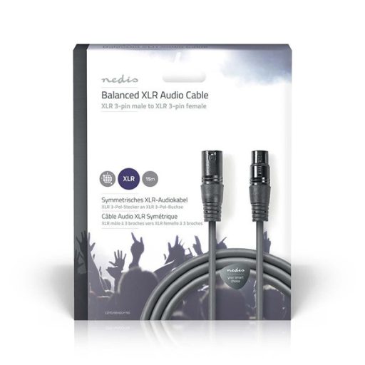 Nedis COTG15010GY150  XLR 3 tűs dugó | XLR 3 tűs aljzat, 15m
