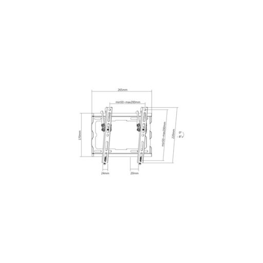 SBOX PLB-3422T-2 fali konzol,23-43 dönthető, 200X200MM, 45KG MAX.