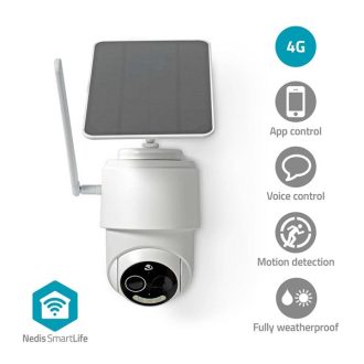   Nedis SIMCBO50WT 4G kűltéri kamera, full HD 1080p, dönthető, forgatható, IP65, napelem, mozgásérzékelő, éjjel látás