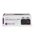Nedis PIM30012FGY 12V DC - 230V AC inverter, 300W, csatlakozás: szivargyújtós, akku csipesz