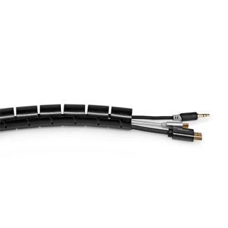   Nedis SWB KS-19BLACK kábelrendező spirál 100mm, hossz: 10m