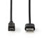 Nedis CCCGL60301BK20 USB mini 5p (mini USB)kábel, USB 2.0  USB-A dugó  USB mini 5p dugó, 480 Mbps. 2m