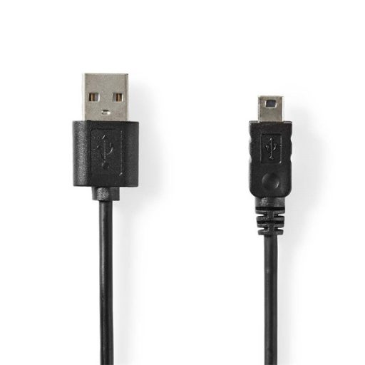 Nedis CCCGL60301BK20 USB mini 5p (mini USB)kábel, USB 2.0  USB-A dugó  USB mini 5p dugó, 480 Mbps. 2m