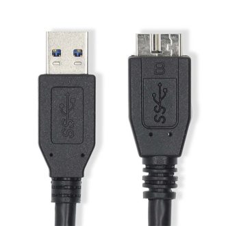   Nedis CCGL61500BK10 USB3.2 - micro-B (micro B) kábel, 5 Gbps, 1m, (USB3.1, USB3.0, USB2.0)