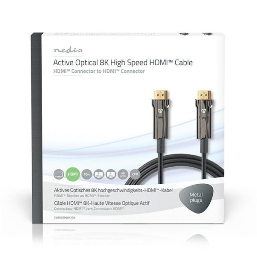 Nedis CVBG3500BK100 ultra high speed optikai HDMI kábel, 8K@60Hz, 48 Gbps, 10m