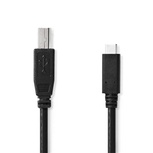 Nedis CCGL60650BK10 USB-C dugó - USB- B dugó (USB C - USB B) kábel, 480 Mbps, 1m