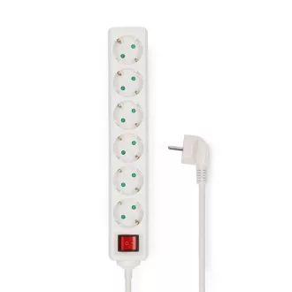   Nedis ESOC630F2WT 6 aljzatos kapcsolós (6-os) elosztó, 3 m, 3680 W, 16 A