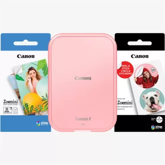   CANON Mobil fotónyomtató, ZINK, ZOEMINI 2 WiFi,  317x500 dpi, rózsaarany,  + fotópapír csomag