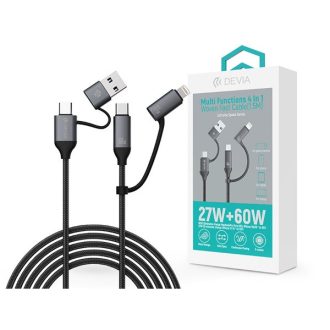   Devia Extreme Speed Series Multi Functions 4in1 USB-A/Type-C/Lightning adat- és töltőkábel - fekete