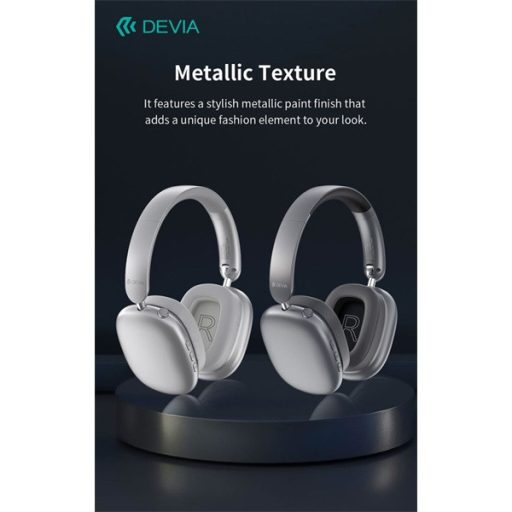 Devia EarBass Pro2 ANC Bluetooth sztereó fejhallgató beépített mikrofonnal - ezüst