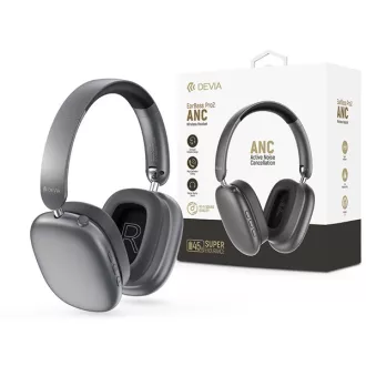   Devia EarBass Pro2 ANC Bluetooth sztereó fejhallgató beépített mikrofonnal - szürke