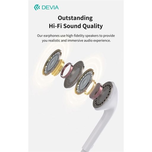 Devia Kintone A3 In-Ear sztereó fülhallgató - 3,5mm jack - fehér