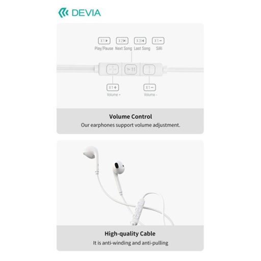 Devia Kintone A3 In-Ear sztereó fülhallgató - 3,5mm jack - fehér